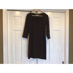 BBOSTON PROPER Black Dress SzM 3/4 Sleeve Cocktail Witchy Goth Bodycon Old Money